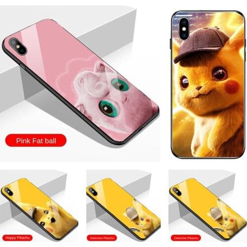 Pokemon Pikachu Mobile Phone Shell Glass Shell Suitable for Oppo R11 R11s A91 Cartoon Anime Cute All-inclusive Protective Shell