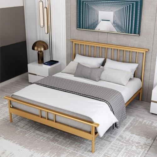 150×200CM Iron Bed Frame Nordic Simple Modern Single Double Bedroom Teenage Adult Dormitory Bed Furniture Home Bed Furniture