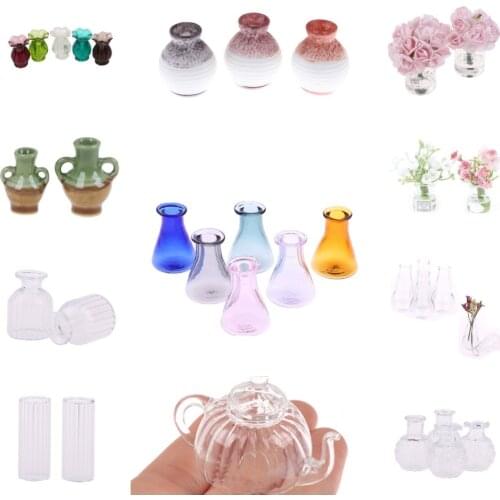 1pc Mini Ceramic Pot Handmade Doll House Miniatures Kitchen Ornament Decoration Mini Ceramic Vase Accessories