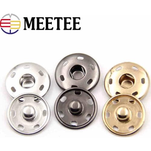 10Set Gold Metal Snap Button Shirt Coat Buttons Fashion Press Button Fasteners DIY Sewing Accessories C7-2