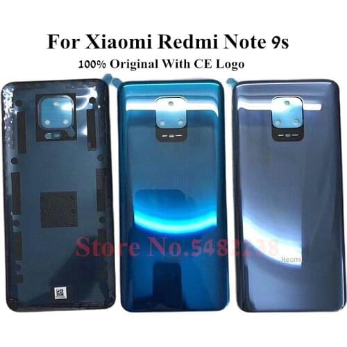 100% Original Glass Battery Cover For Xiaomi Redmi Note 9s Case Rear Back Housing door Mobile phone Case Back Cover For Note9S