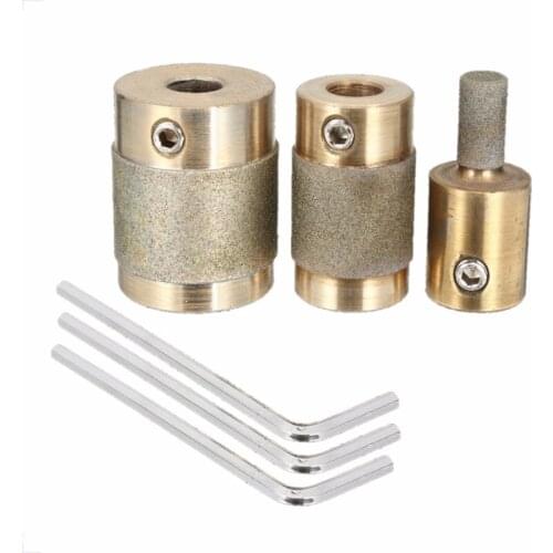 3Pcs Grinder Head 1 Inch 3/4 Inch 1/4 Inch Br Core Standard Grit Stained Gl Grinder Bit Head for Gl Stone