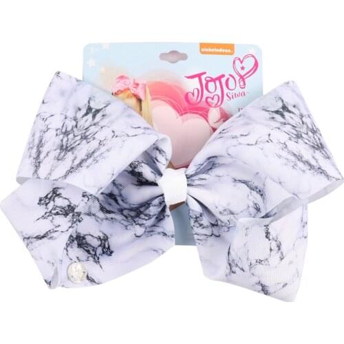8" jojo siwa Hair Bows with Clips Marbling Print Sequin Hair Clip Unicorn Horn Large Hairpins Fashion Hair Accessories for Girls