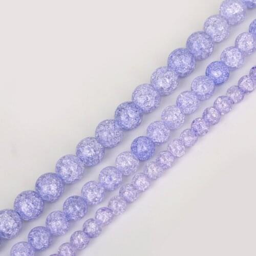 AAA High Quality Cracked Glass Beads Light Violet Crystal Round Beads Dia. 6/8/10mm for DIY Jewelry Making Necklace Bracelet