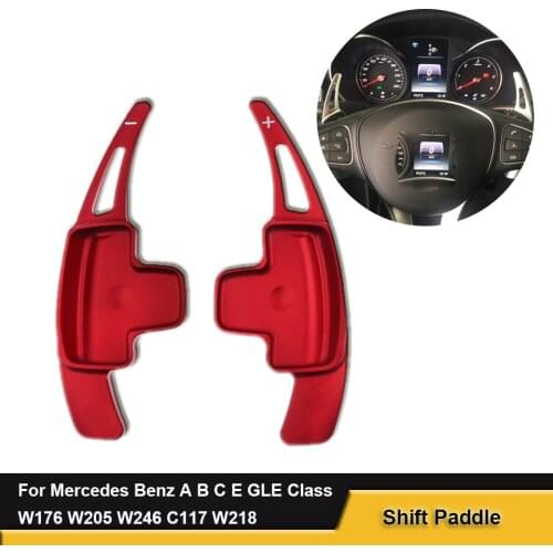 For Mercedes Benz A B C E GLE Class W176 W205 W246 C117 W218 2 Pcs Aluminum Shift Paddle Extension Steering Wheel Paddle Shifter