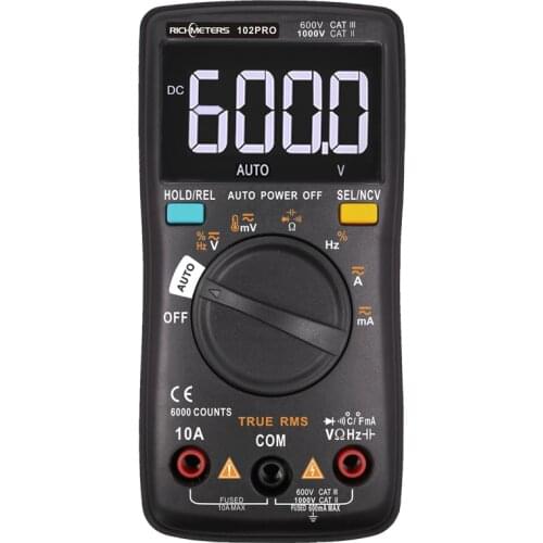 RM102PRO Digital Multimeter True RMS Auto Ranging AC/DC Ammeter Voltmeter Ohm Portable Voltage meter