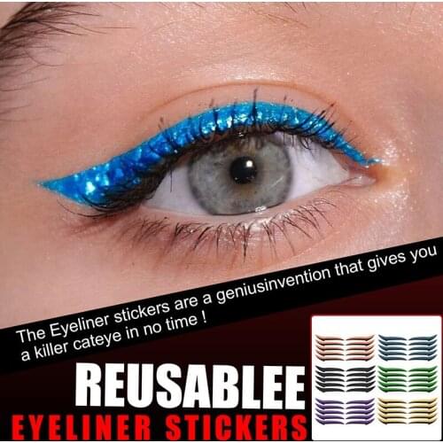 Double Eyelid Glitter Silver Eyeliner Sticker Reusable Self-Adhesive Eyelash Stickers Simple Glitter Shiny Makeup Stickers New