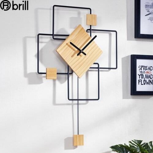 Creative Large Wall Clock Wood Modern Gold Nordic Silent Pendulum Clocks Wall Home Decor Living Room Decoration Reloj Mural Gift