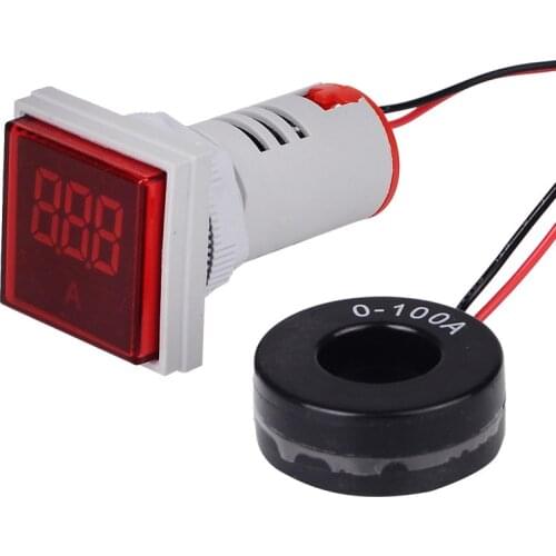 AC 100-300V 0-100A Square LED Digital Voltmeter Ammeter 110V 220V Voltage Current Meter Voltammeter Car Volt Amp Tester Detector
