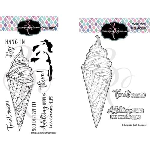 Panalisacraft cute Ice cream Metal Cutting Dies And Stamps cut die scrapbooking Album Paper Card Craft Embossing