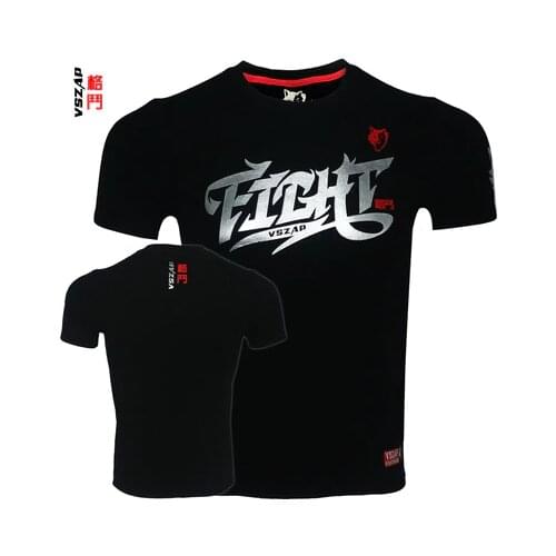 VSZAP Men T-shirt Summer MMA Sports Short-Sleeved Fast Drying Training Breathable Compression Gym Fitness Tracksuit boxing