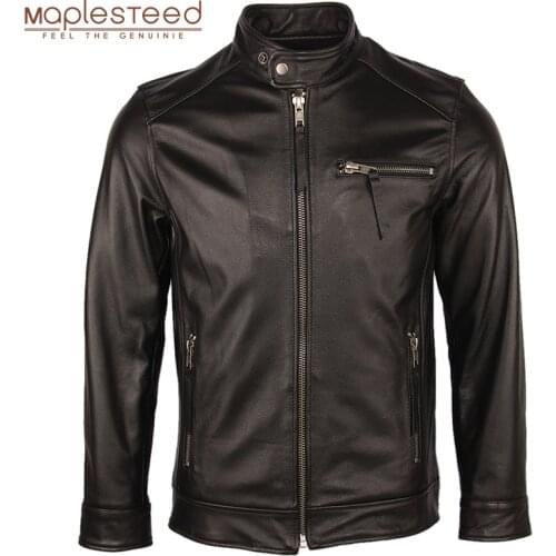Autumn Leather Jacket Men Leather Coat Vintage Distressed 100% Cow Skin Real Leather Jackets Male Winter Coat Clothing M089