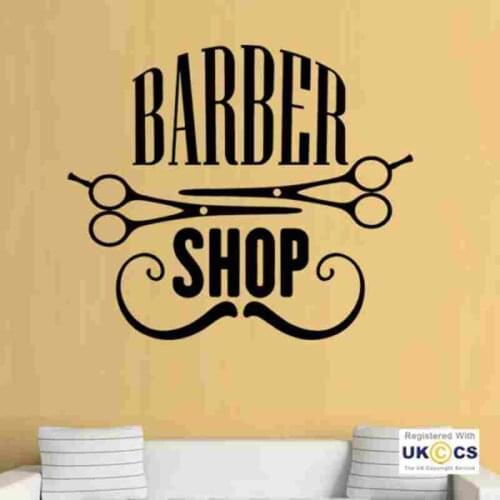 Man Barber Shop Sticker Scissors Bread Decal Haircut Shavers Crown Posters Vinyl Wall Art Decals Decor Windows Decoration Mural