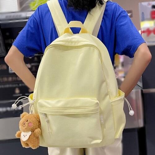 Solid Color Harajuku Cute Backpack Fashion Waterproof Lady Cool College Bag Girl Travel Women Kawaii Backpack Female Laptop Bags