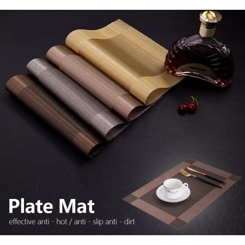 Placemats Washable PVC Table Cloth Pad Mat Tablemats Stain-Resistant Dining Disc Bowl Pad Coaster Non-slip Eco-Friendly PVC Pad