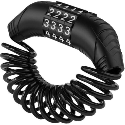 Durable Helmet Lock Chain 4 Digit Password Combination Portable Bike Motorcycle Anti-theft Cable Lockstitch Helmet Lock