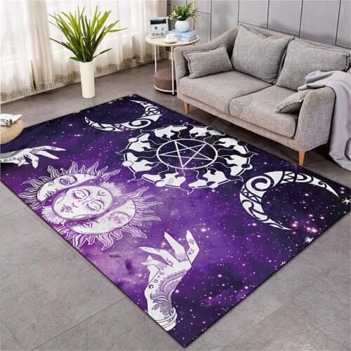Psychedelic Moon Carpet Mat for Living Room Doormat Flannel Print Bedroom Non-slip Floor Rug