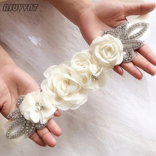 Trendy Bridal Wedding Belts Flower Satin Wedding Dress Belt Bridal Ribbon Sash Belt For Girl Women Bridesmaid For Party Dress