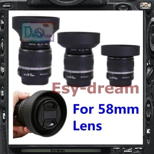58mm 58 mm 3-in-1 3in1 3-Stage Position Rubber Lens Hood Cover for Nikon Pentax Canon PA200