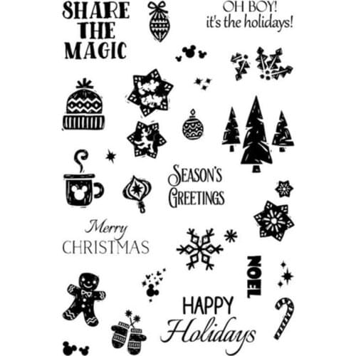 Christmas /SHARE THE MAGIC Transparent Clear Silicone Stamp/Seal for DIY scrapbooking/photo album Decorative clear stamp A870