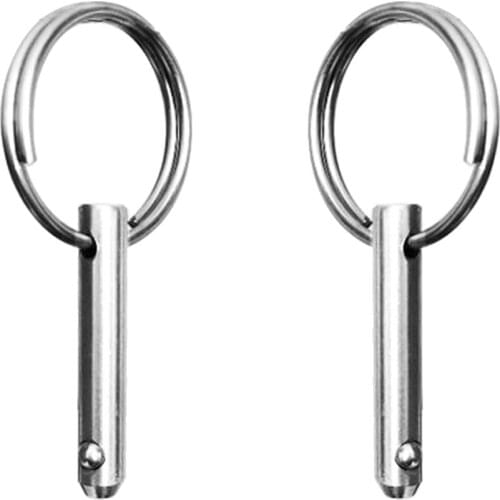 2 Pieces Bimini Top Boat Deck Hinge Quick Release Pins 1/4" - Marine Grade 316 Stainless Steel