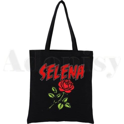 Vintage 90s La Reina SELENA QUINTANILLA Cartoon Large Capacity Storage Handbag Shoulder Bag Tote Reusable Student Bookbag