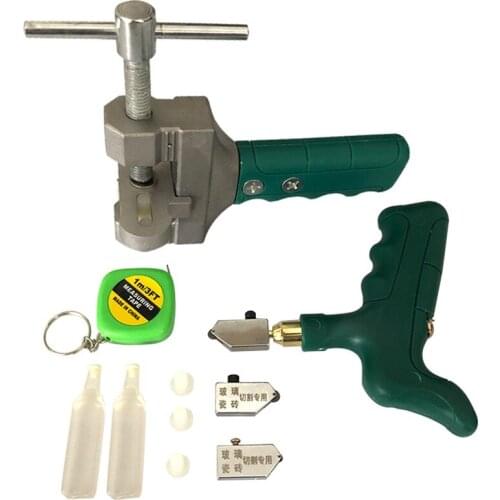 Manual Tile Cutter, Glass Breaker Divider Opener, Handheld Cutting Tools Set for Tile, with Extra 2 Glass Blades, 1M Tape, Pads