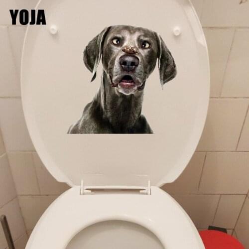YOJA 23.6*23.3CM Stunned Dog Home Room Wall Stickers Decor Bathroom Toilet Sticker T1-0331