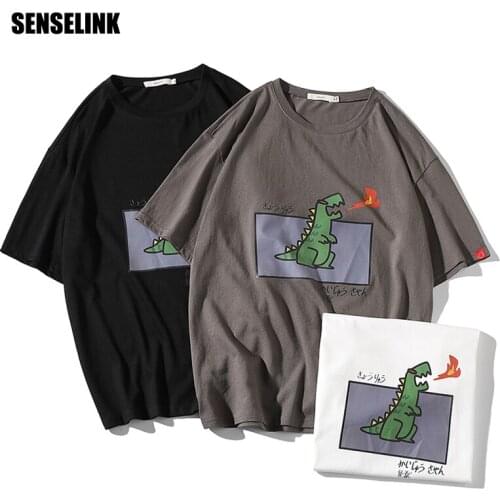 Funny Anime Men T-shirt Oversized Hip-Hop 100% Cotton Spring Summer Fashion Causal Print Loose Streetwear Tees Men T-shirt