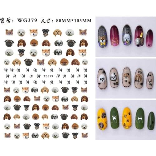 A pack of 10 sheets Cartoon cute dog anime nail stickers nail nail paper brand designer art nail stickers nail decoration