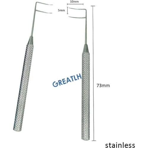 2pcs/set Veterinary Ophthalmic Titanium Left and Right Trabeculotome Set Stainles Steel Instruments