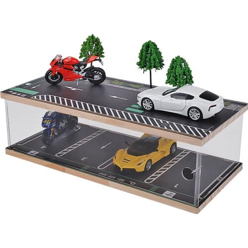 1:32 Car Model Collection Artificial Parking Garage Alloy Car Hobby Car Model Collection Display Stand Acrylic Dust Proof Box
