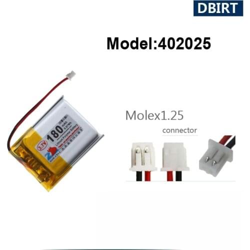 180mAh LP402025 AHB402025 402025 Battery For Smart watch Bluetooth headphone headset DVR GPS AHB372026 (3 Wires NTC XH2.54 Etc.)