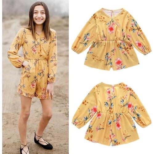 18M-6T Summer Baby Girls Sweet Floral Print Jumpsuit Sunsuit Kids Casual Overalls Playsuit Girl Clothes Bodysuit Outfits Clothes