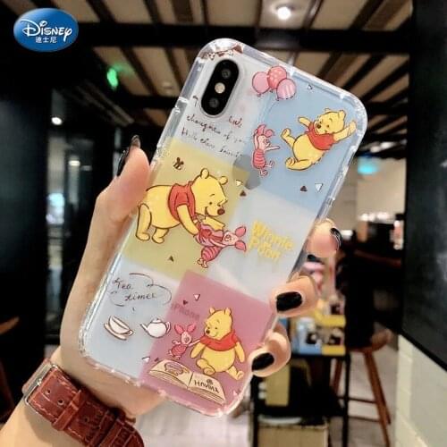 DISNEY Winnie the Pooh Silicone Case for IPhone 11 12Pro Xs Max iPhone 7 8 Plus Official Liquid Silicon 360 Full Cove zz0613