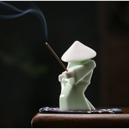 Porcelain Ceramics Warrior Knight Statue Figure Model Incense Burner Tea Ceremony Ornaments Home Decoration Gifts