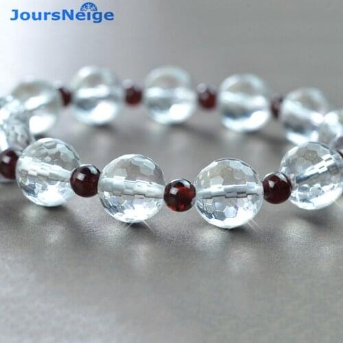 JoursNeige Fine AA Class Section white Crystal Separated by 4mm Garnet Bracelets Lucky for Women Bracelet Jewelry