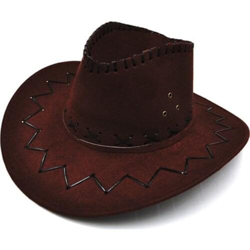 Cowboy Hat Western Sunshade Boys Girls Vintage Party Costumes Wide Brim Halloween Retro Prints Adjustable Cowgirl Casual