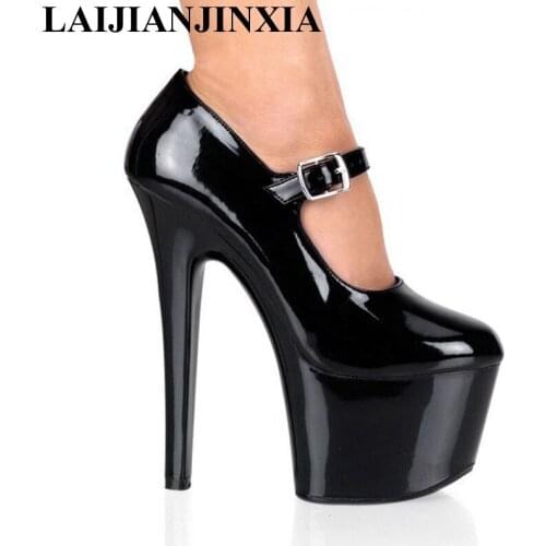 LAIJIANJINXIA 15cm Spring Sexy Black High Heels Night Club Party Queen Dance Shoes Platform Pumps Women Dress Dance Pumps Shoes