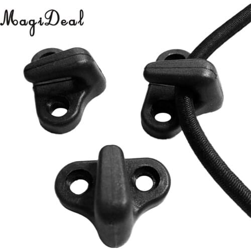 MagiDeal High Quality 4 Pack Black Lashing Hook Bungee Hooks Replacement Kit With Screw for Kayak Canoe Paddle Board DIY