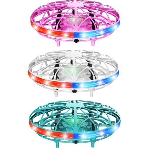 Mini Children UFO Induction Helicopter RC Quadcopter Drones with LED Light