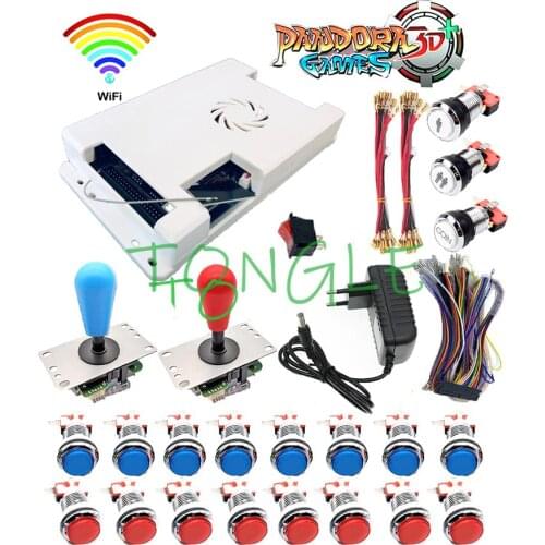 Arcade Cabinet 4018 in 1 Kit 2 Players Multigame Board Wifi Version Pandora Box 168 of 3D 5Pin Joystick Chrome LED Coin Button