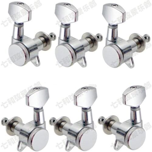 A Set of 3R3L Chrome Locked String Guitar Tuning Pegs Tuners Machine Heads for Folk Acoustic Electric guitar accessories parts