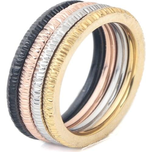 Wedding Band Rings Set For Men/Women Classic Jewelry Four Colors Stainless steel 4 PCS Rings Set