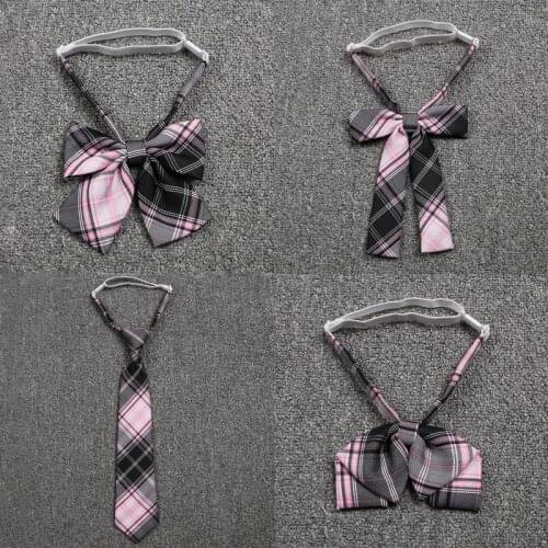 2021 New Japanese Style Plaid Girl Student JK Uniform Butterfly Tie High Quality Fashion Women Bow Tie