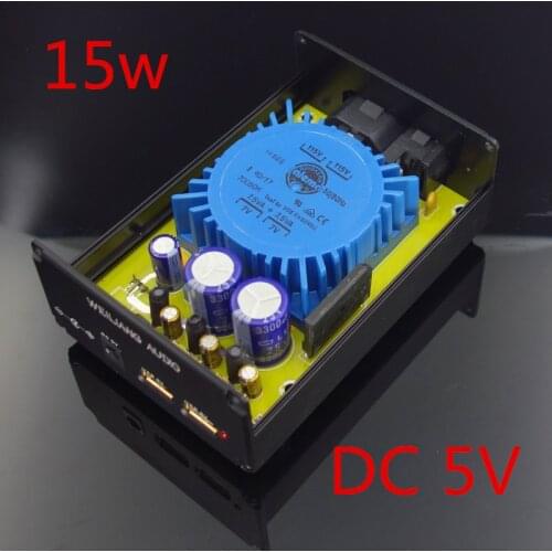New type 5V USB 15W DC port dual output linear power supply DC voltage regulator CAS XMOS raspberry