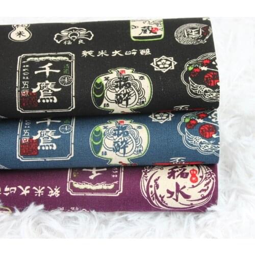 Thick Cotton Fabric Cloth Japanese Culture Nostalgic Printed Fabric Hand DIY Textile Tecido Tissue Patchwork Sewing Material