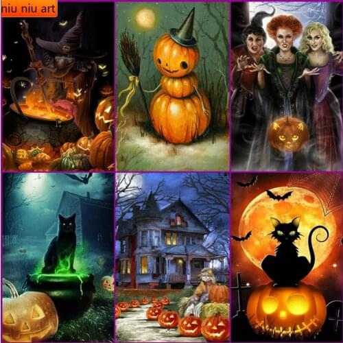 Full Square/Round Diamond Painting "Halloween Scenery" Pattern Embroidery Cross Stitch 5D Rhinestone Painting Gift