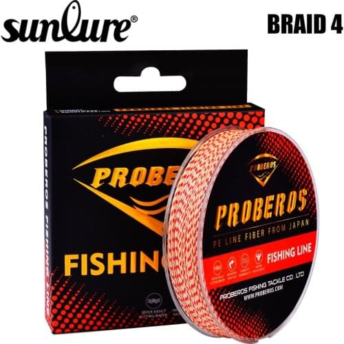 Sunlure Monofilament 4 Strand Fishing Line 100m 6-100LB Japan PE Line Bass Carp Fish Wire 4 Weaves Unfade Yarn Cord Fish Line