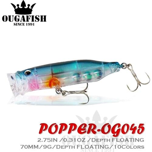 Fishing Lures Poppers Weights 9g 70mm Flotadores Accesorios De Pesca Wobbler For Leurre Brochet Fish Angeln Zubehor Equipment